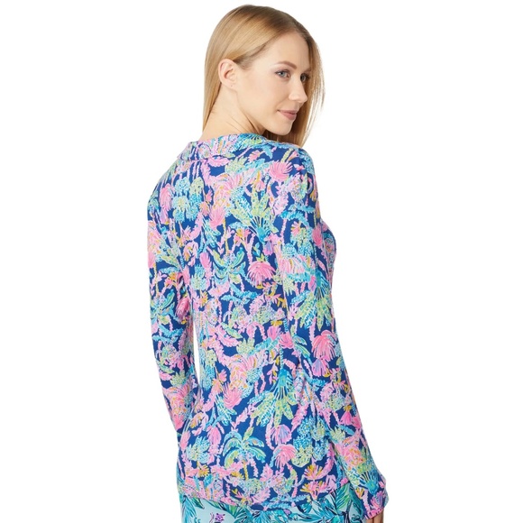 Lilly Pulitzer PJ Knit LS Button Up Top Oyster Bay Navy Seen and Herd Knit NWT - Picture 3 of 16